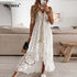 Off Shoulder Lace Patchwork- V Neck Spaghetti Strap Dress