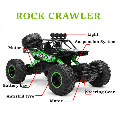 ZWN 4WD RC Car with LED Lights – 2.4G Radio Remote Control Off-Road Truck for Kids