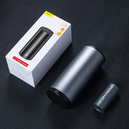 Baseus Alloy Car Trash Bin - Compact Garbage Can for Auto - Vehicle Dustbin & Storage Holder