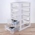 Plastic Storage Drawer Organizer - Cabinet Box with Desktop Shelf, Stackable Furniture Bins