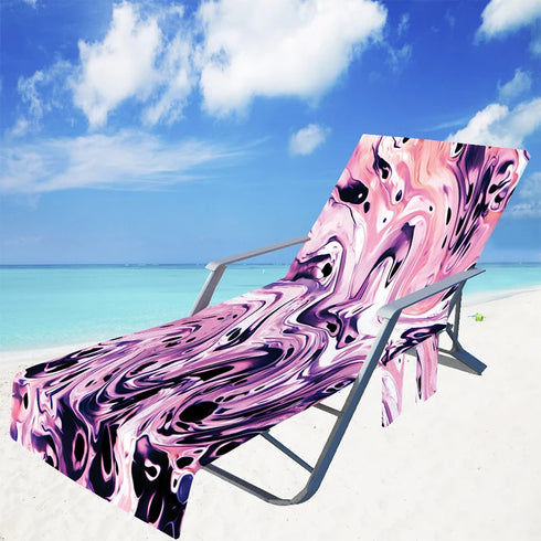 NEW Multifunctional Beach Chair Towel with Side Pockets Lounger Cover for Holiday Sunbathing Can be Folded into Crossbag