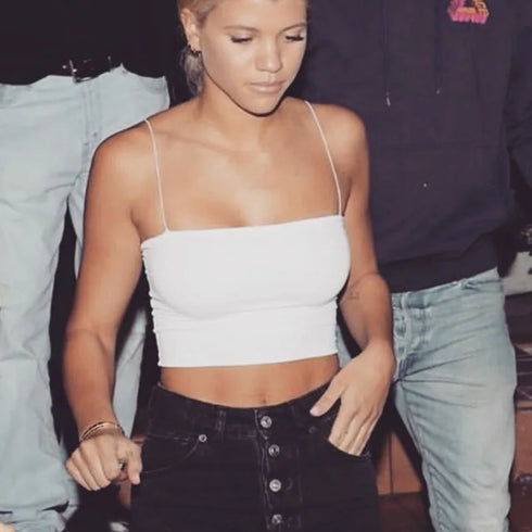 Women’s High-Stretch Canvas Camisole – Solid Color Short-Length Polyester Casual Top with Streamlined Fit and Summer-Ready Breathability for Middle Age Style Confidence