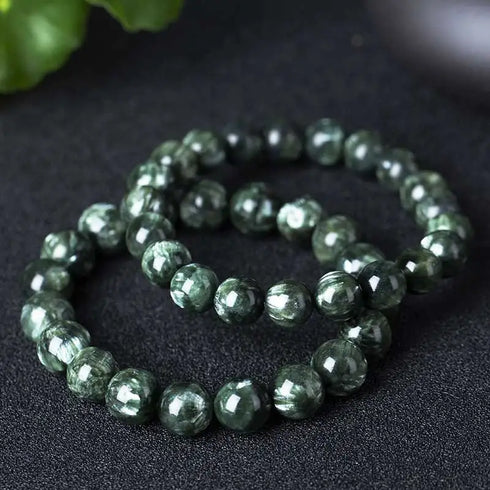 VANTJ Natural Seraphinite Bracelet – Customizable Crystal Jewelry for Women & Men