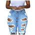 Women Skinny Ripped Jean Short-Plus Size Elastic Denim Shorts