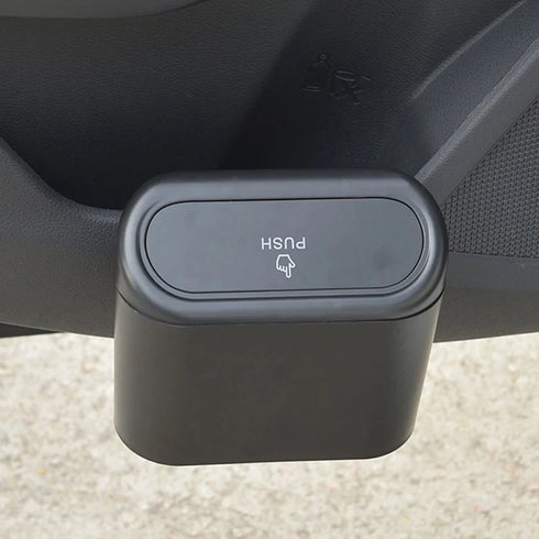 1L Car Interior Trash Can - Mini Tray Garbage Push Box - Automotive Accessories