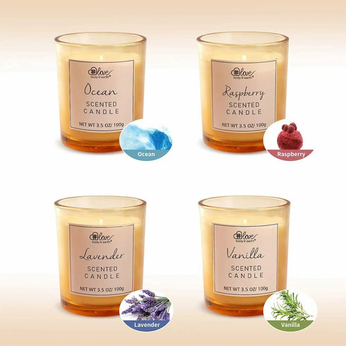 Aromatherapy Scented Candle Set 4x 3.5oz Fragrance Natural Soy Wax Candles Gift Box