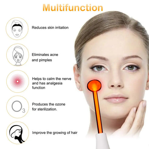 High Frequency Electrode Wand – Electrotherapy for Anti-Wrinkle, Acne, Skin Tightening