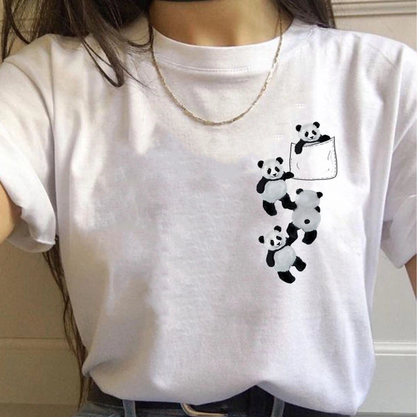 Cute Oversized Women's T shirt-Short Sleeve Print Shirts