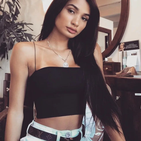 Women’s High-Stretch Canvas Camisole – Solid Color Short-Length Polyester Casual Top with Streamlined Fit and Summer-Ready Breathability for Middle Age Style Confidence