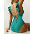 One Piece Ruffle Swimsuit for Women-Push Up Bodysuit