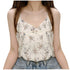 Women Floral Printed V-neck Tank Tops-Casual Sleeveless Loose Shirt