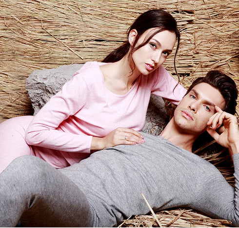 100% Merino Wool Women's Thermal Underwear Set - Thick & Warm Winter Base Layer