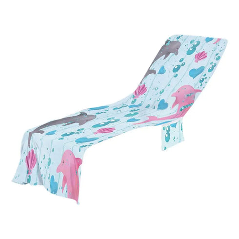 Quick Drying Beach Towel Chair Cover Microfiber Chaise Lounge Towel Cover With Side Pockets For Pool Sun Lounger Hotel Garden