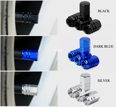 Aluminum Alloy Tire Valve Caps – Waterproof Dustproof Stem Covers for Cars and Motorcycles