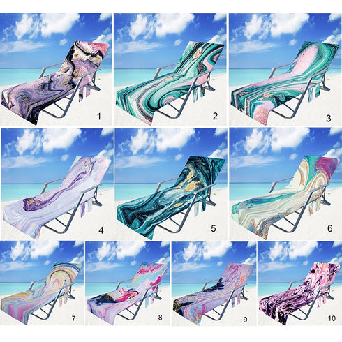 NEW Multifunctional Beach Chair Towel with Side Pockets Lounger Cover for Holiday Sunbathing Can be Folded into Crossbag