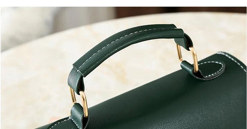 Designer PU Leather Flap Handbag for Women – Sequined Shoulder & Crossbody Bag with Top Handle