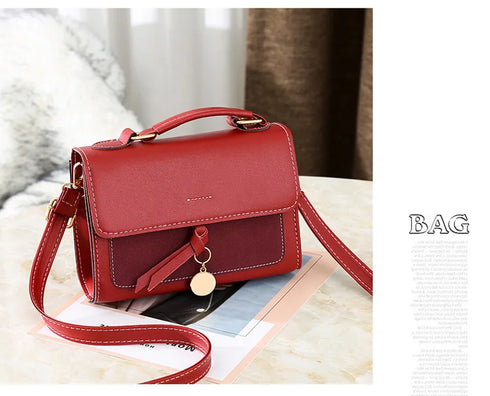 Designer PU Leather Flap Handbag for Women – Sequined Shoulder & Crossbody Bag with Top Handle