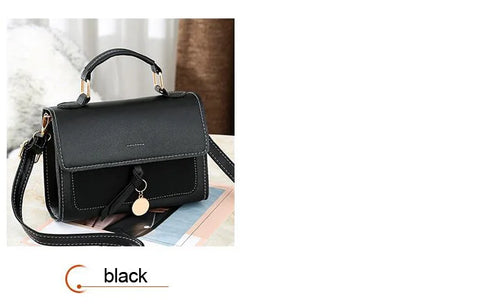 Designer PU Leather Flap Handbag for Women – Sequined Shoulder & Crossbody Bag with Top Handle