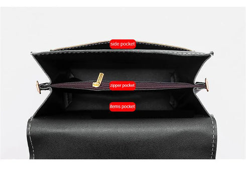 Designer PU Leather Flap Handbag for Women – Sequined Shoulder & Crossbody Bag with Top Handle