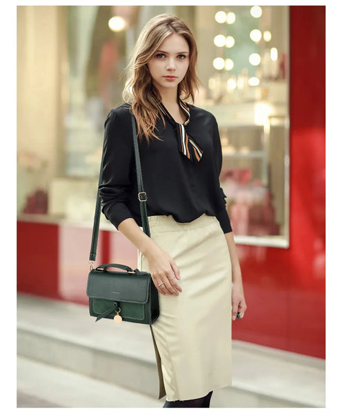 Designer PU Leather Flap Handbag for Women – Sequined Shoulder & Crossbody Bag with Top Handle