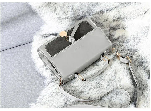 Designer PU Leather Flap Handbag for Women – Sequined Shoulder & Crossbody Bag with Top Handle