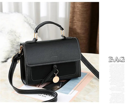 Designer PU Leather Flap Handbag for Women – Sequined Shoulder & Crossbody Bag with Top Handle