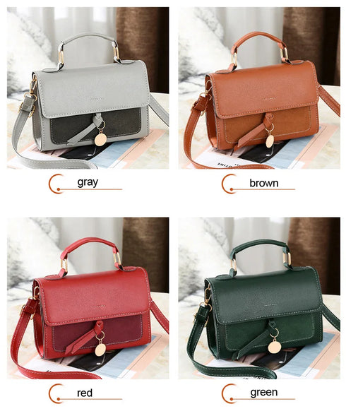 Designer PU Leather Flap Handbag for Women – Sequined Shoulder & Crossbody Bag with Top Handle