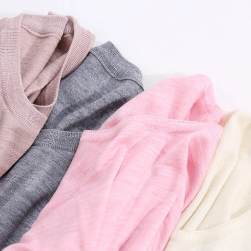 100% Merino Wool Women's Thermal Underwear Set - Thick & Warm Winter Base Layer