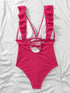 One Piece Ruffle Swimsuit for Women-Push Up Bodysuit