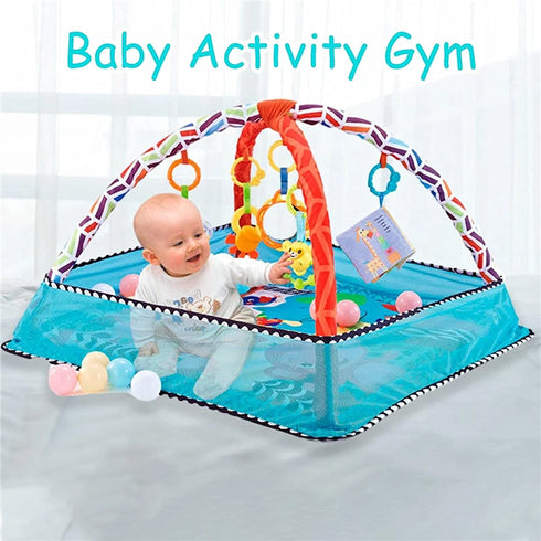 Soft Baby Play Gym with Interactive Hanging Toys – 80x80x50CM