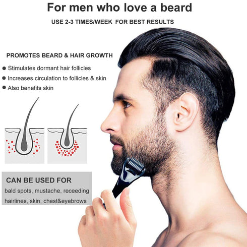 Men Beard Growth Kit for Facial Hair Growth Beard Nourishing Growth Essential Oil Beard Derma Roller to Help You Grow a Beard