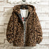 Men's Thick Leopard Print Hooded Jacket – Stylish, Warm, and Comfortable