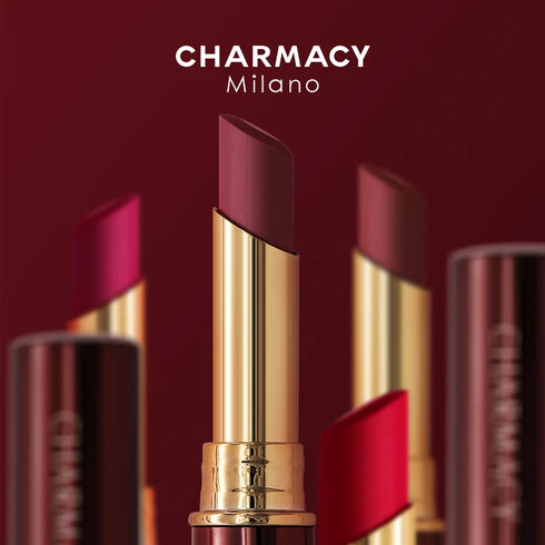 CHARMACY Waterproof Matte Lipstick – 16 Vibrant Shades, Long-Lasting, Smudge-Proof & Velvet Smooth Finish
