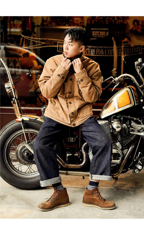 DAFEILI 100% Cotton Vintage N1 Deck Jacket – Sherpa-Lined Military Motorcycle Winter Parka for Men