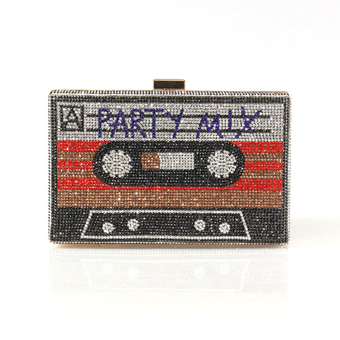 Fashion Bling Rhinestone Crystal Clutches Wedding Evening Bags Creative Tape Shaped Luxury Diamond Women Clutch Money Purse