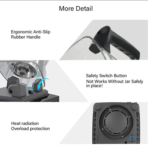 BioloMix 3HP 2200W Commercial Blender, 2L BPA-Free