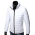 Men’s Stand Collar Winter Puffer Jacket – Lightweight Windproof Down Coat with Pockets