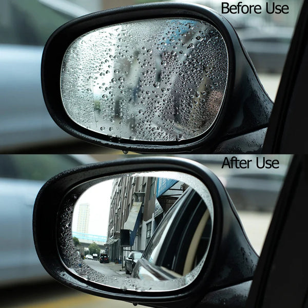 2 Pcs Car Rainproof Clear Film for Rearview Mirrors - Anti Fog Waterproof Protection Stickers