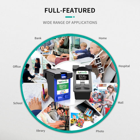 InkGarden Remanufactured For HP 21 22 HP 21 XL 22 XL Ink Cartridges For hp Deskjet F2180 F2200 F2280 F4180 F300 F380 380 D2300