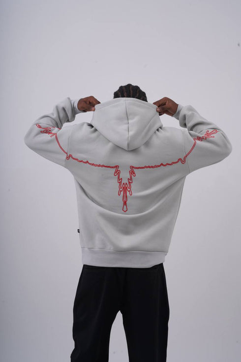 "Heartbeat" Embroidered Graphic Hoodie