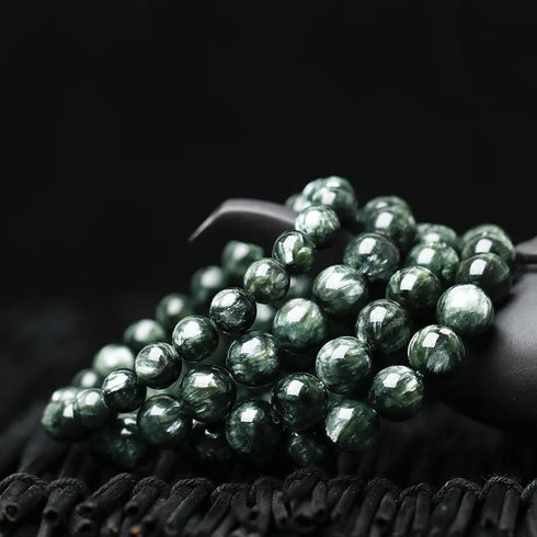 VANTJ Natural Seraphinite Bracelet – Customizable Crystal Jewelry for Women & Men