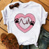 Women's Fashion Dogs Paws Print T Shirt-Casual O neck Short Sleeve Shirt