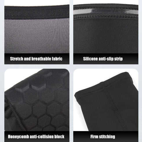Professional Compression Shin Guard Sleeves – Honeycomb Anti-Collision Protection for Sports
