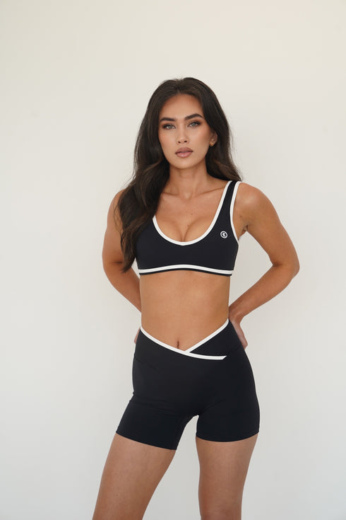 I Am Right Where I Need To Be Black Butter Sports Bra