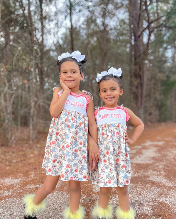 Smocked happy Easter thumper Dress