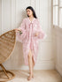 Luxurious Sequin Embroidered Lace Ostrich Feather Robe Set – Blush Pink Elegance