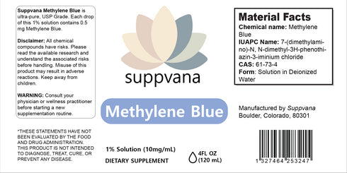 Methylene Blue Liquid 1% XL (1200mg, 4oz)