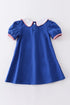 Blue Baseball Applique dress