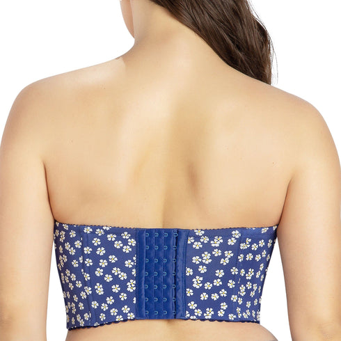 PARFAIT Dolly P50119 Women's Longline Strapless Bustier - Blue Daisy