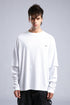 Minimalist Layered Long Sleeve Oversized T-shirt – White & Black